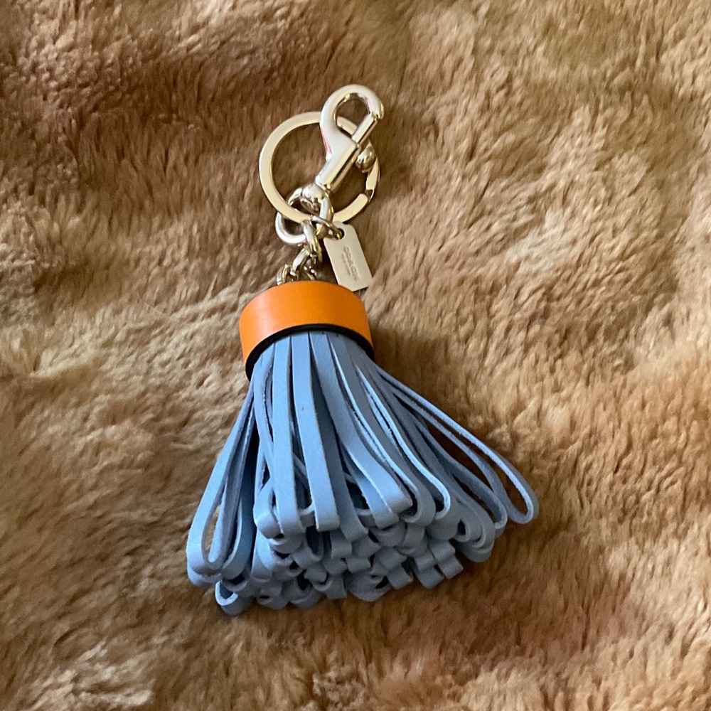 NWOT COACH KEYCHAIN CLIP ORANGE BLUE
